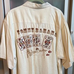 Tommy Bahama Tan Shirt with Card Motif